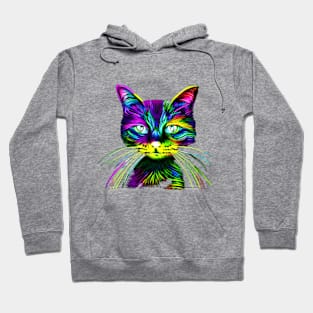 Cat Eyes Are Always Watching - Playful Colorful Cat Hoodie